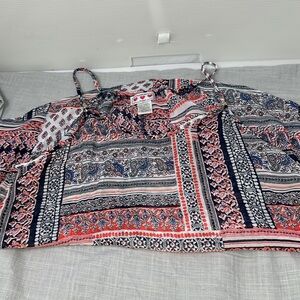 Three Pink Hearts Trixxi women’s large red white blue see through tank top